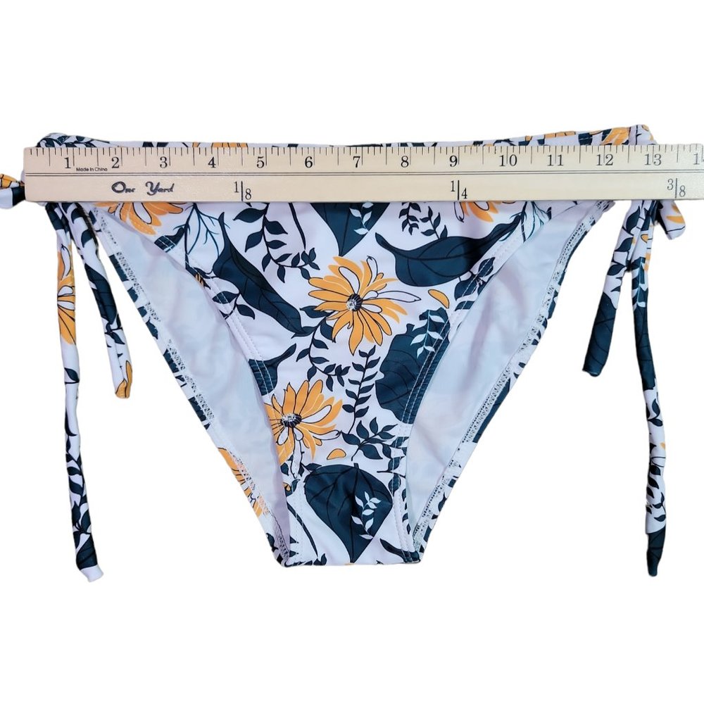 Woman Swim Bikini Floral Bottom Waist Adjustable Sz S - Picture 5 of 5